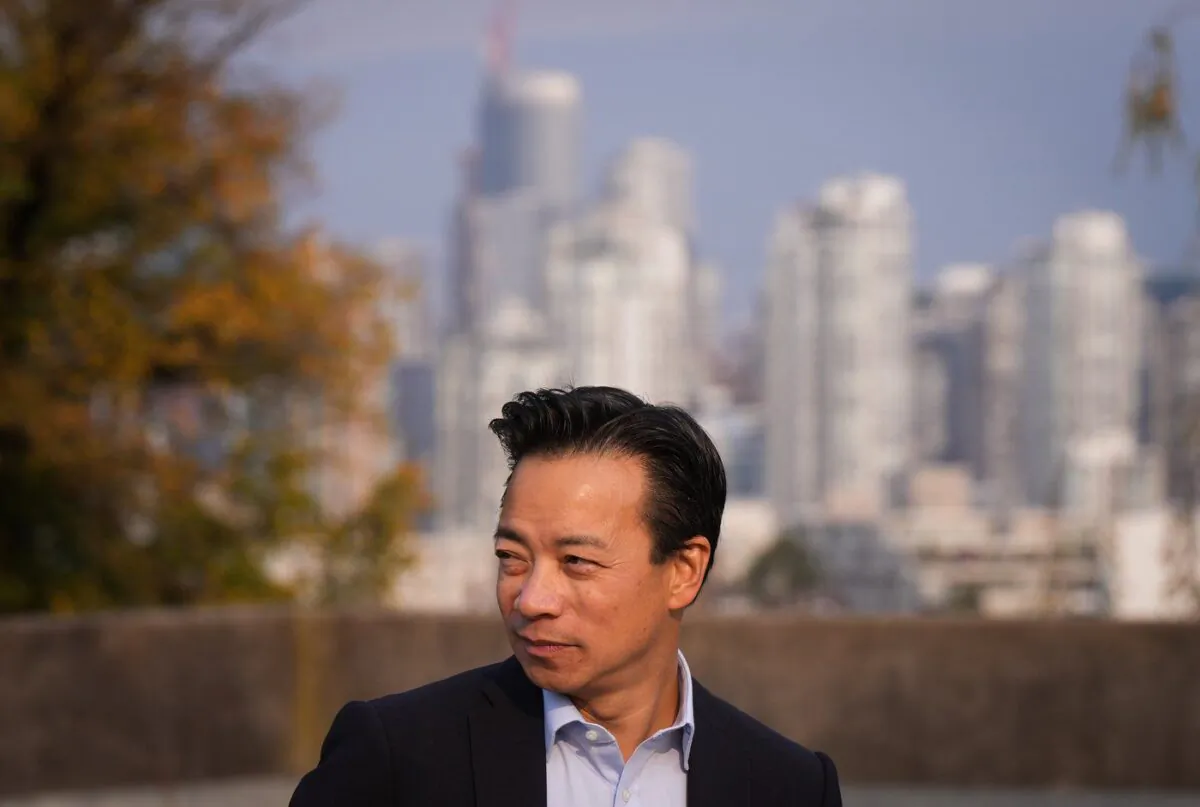 Vancouver Mayor-Elect Ken Sim arrives for a news conference in Vancouver on Oct. 17, 2022. (The Canadian Press/Darryl Dyck)