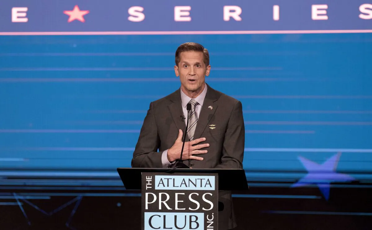Rich McCormick, Republican candidate to represent Georgia's 6th Congressional District, at the Atlanta Press Club Loudermilk-Young General Election Debate Series held at the studios of Georgia Public Broadcasting in Atlanta, Ga., on Oct. 16, 2022. (© Brian Cahn/ZUMA Press Wire)