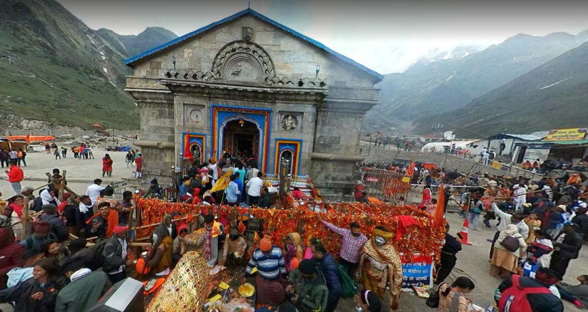 Kedarnath temple in Rudraprayag district in Uttarakhand state, India, in May 2022. (Google Maps/Screenshot via The Epoch Times)