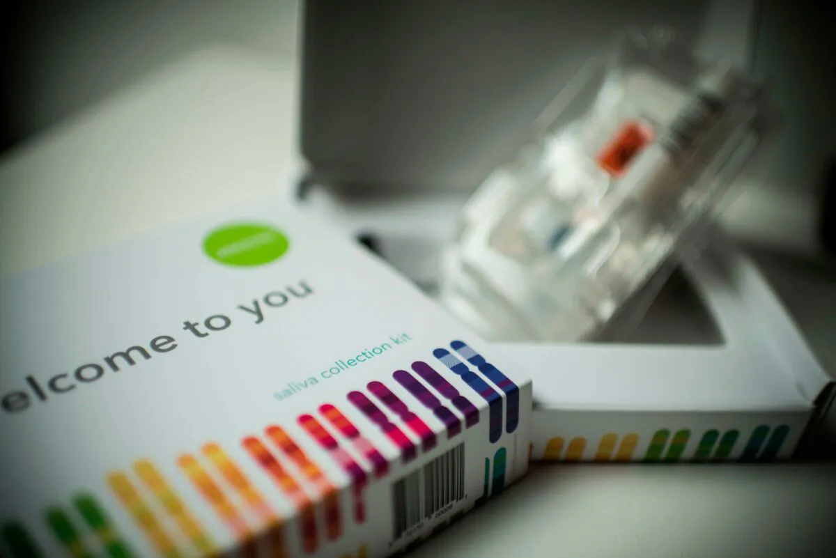 A saliva collection kit for DNA testing displayed in Washington, on Dec. 19, 2018. (Eric Baradat/AFP via Getty Images)