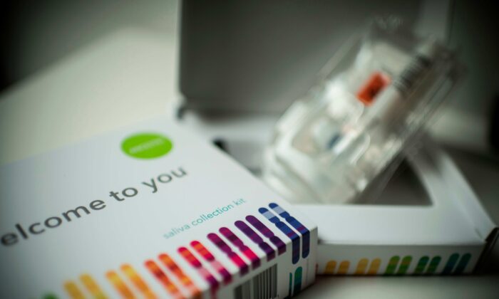 A saliva collection kit for DNA testing displayed in Washington, on Dec. 19, 2018. (Eric Baradat/AFP via Getty Images)