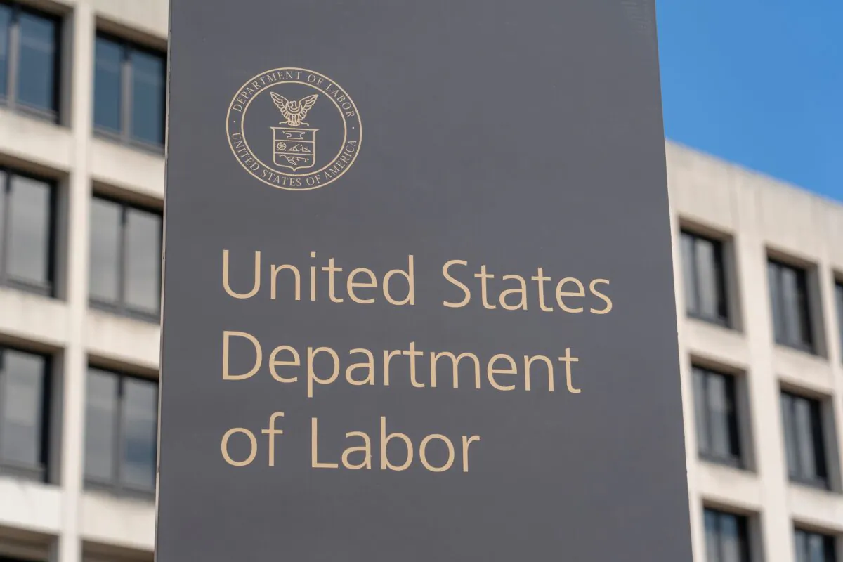 The U.S. Department of Labor Building in Washington on March 26, 2020. (Alex Edelman/AFP via Getty Images)
