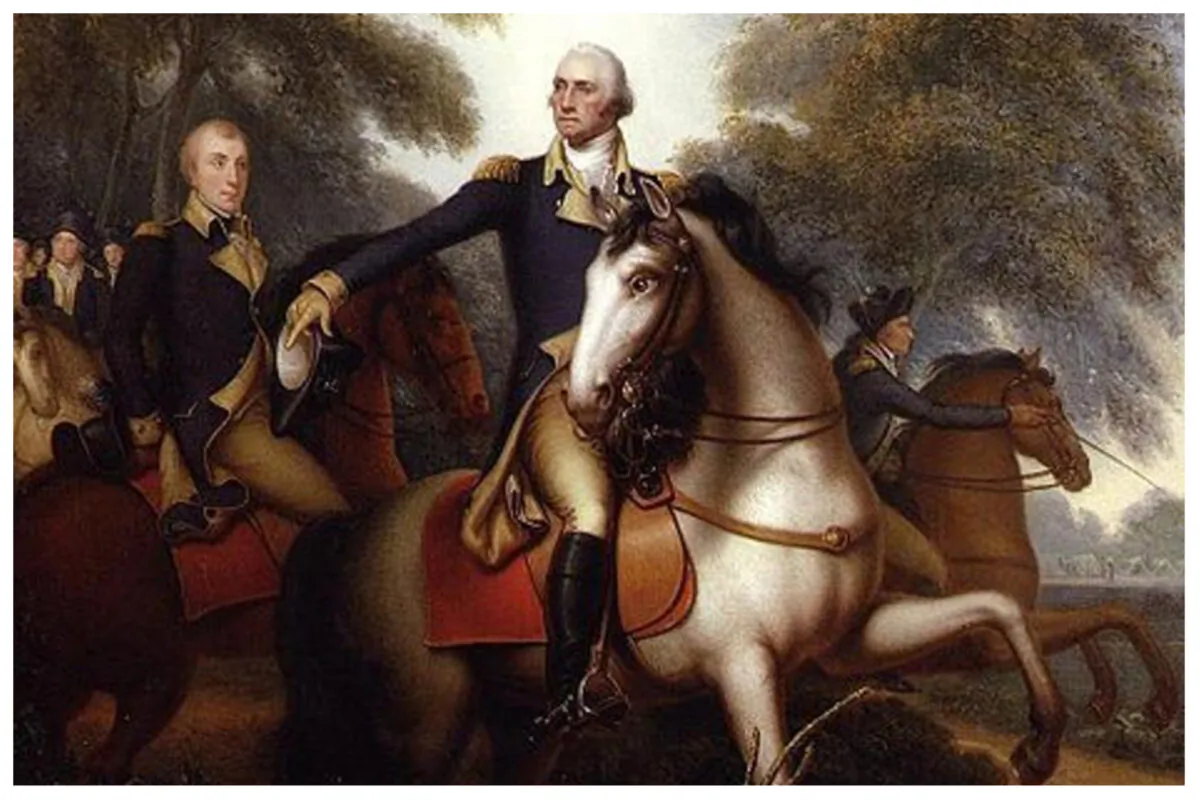 Detail, "Washington Before Yorktown" (1824–1825) by Rembrandt Peale. (Public domain)