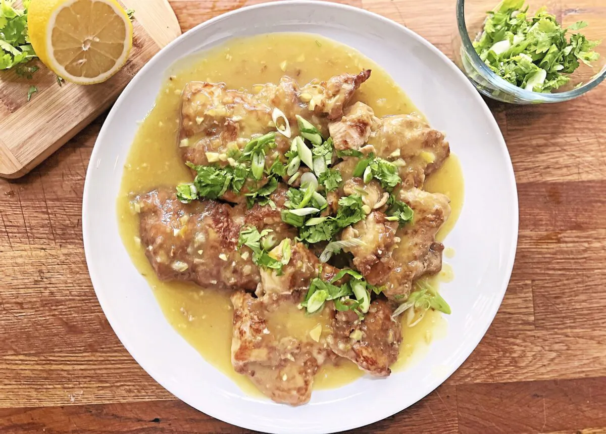 Yotam Ottolenghi's lemon chicken recipe is made with a "cheat's" preserved lemon paste. (Gretchen McKay/Pittsburgh Post-Gazette/TNS)