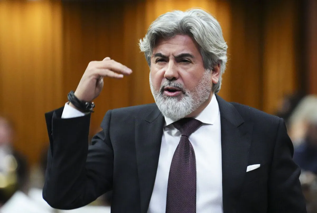 Minister of Canadian Heritage Pablo Rodriguez rises during question period in the House of Commons in Ottawa on Oct. 20, 2022. (The Canadian Press/Sean Kilpatrick)