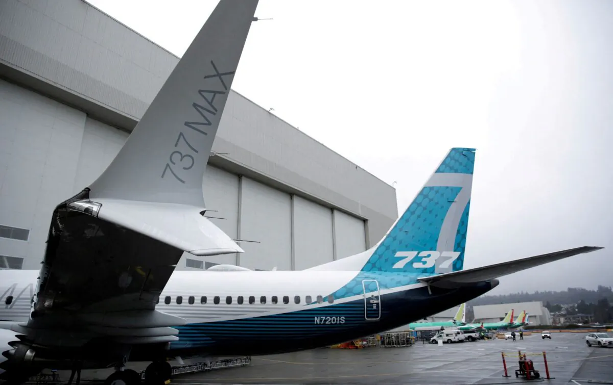 The first Boeing 737 MAX 7 is unveiled in Renton, Wash., on Feb. 5, 2018. (Jason Redmond/Reuters)