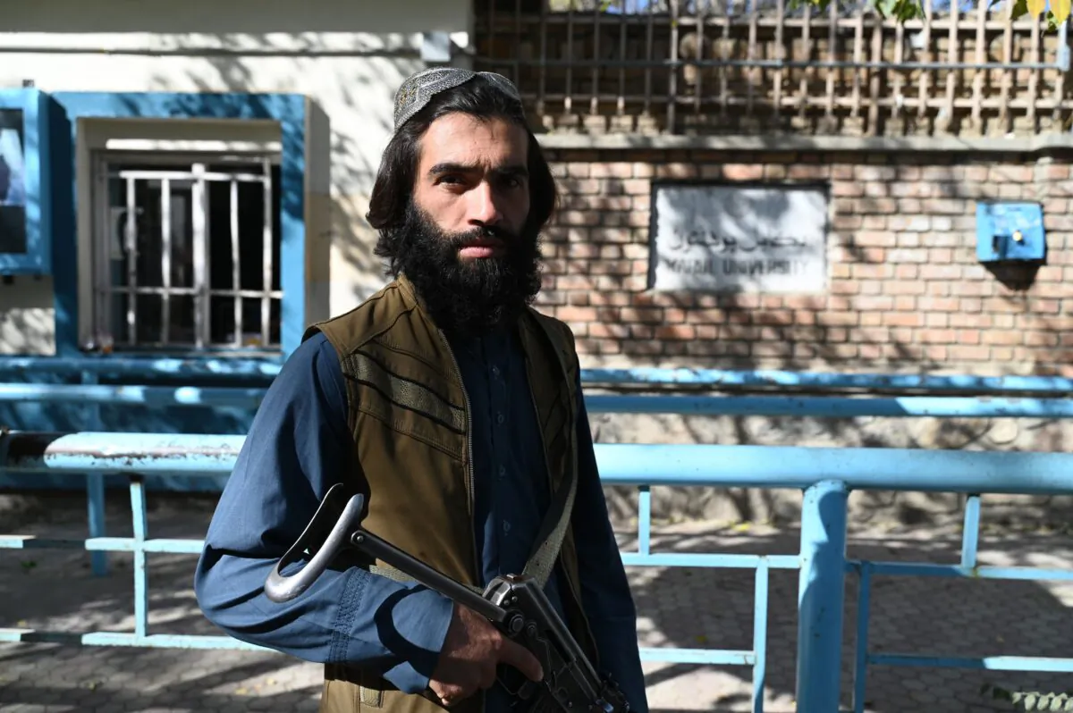 A Taliban fighter in Kabul, Afghanistan, on Oct. 13, 2022. (Wakil Kohsar/AFP via Getty Images)
