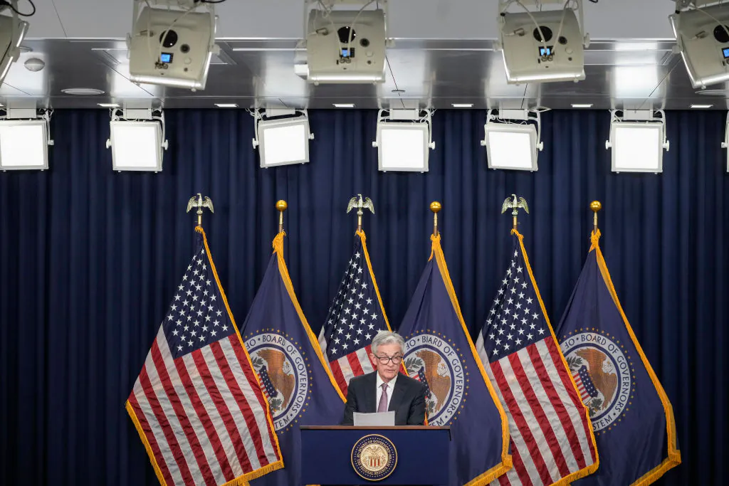 Federal Reserve Board Chairman Jerome Powell speaks during a news conference following a meeting of the Federal Open Market Committee (FOMC) in Washington, D.C., on Sept. 21, 2022. (Drew Angerer/Getty Images)