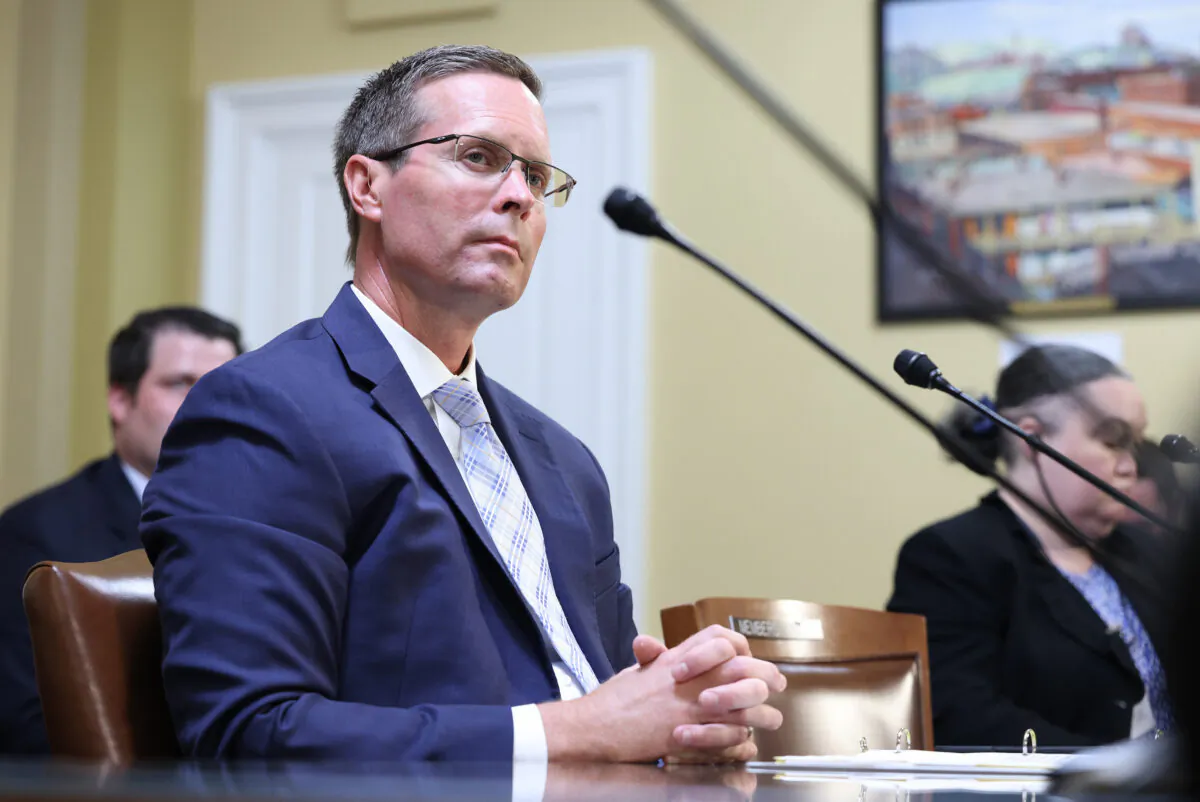 Rep. Rodney Davis (R-Ill.) speaks at a House Rules Committee hearing on the procedures for upcoming votes at the U.S. Capitol in Washington on June 28, 2021. (Anna Moneymaker/Getty Images)
