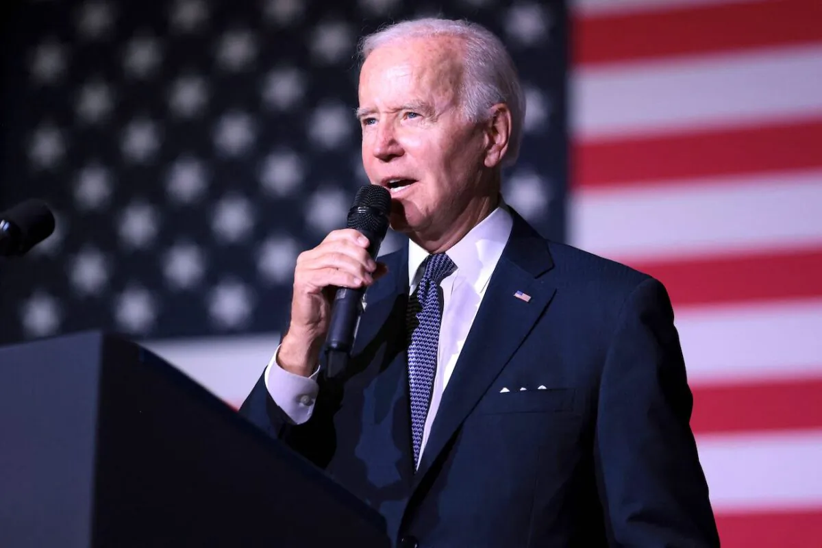 President Joe Biden speaks about student debt relief at Delaware State University in Dover, Del., on Oct. 21, 2022. (Oliver Contreras/AFP via Getty Images)