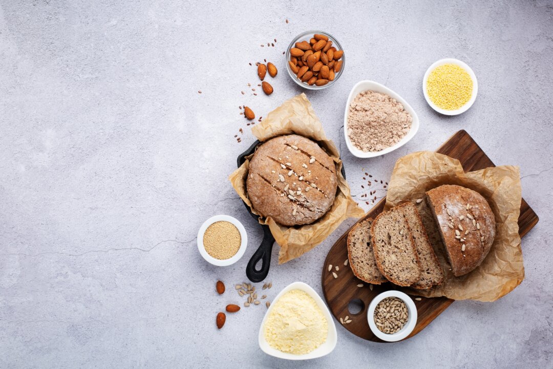 Gluten Free Homemade Bread. Cereals gluten-free, millet, quinoa, almond, buckwheat, flax seeds, sunflower seeds. (Julia Metkalova/Shutterstock)