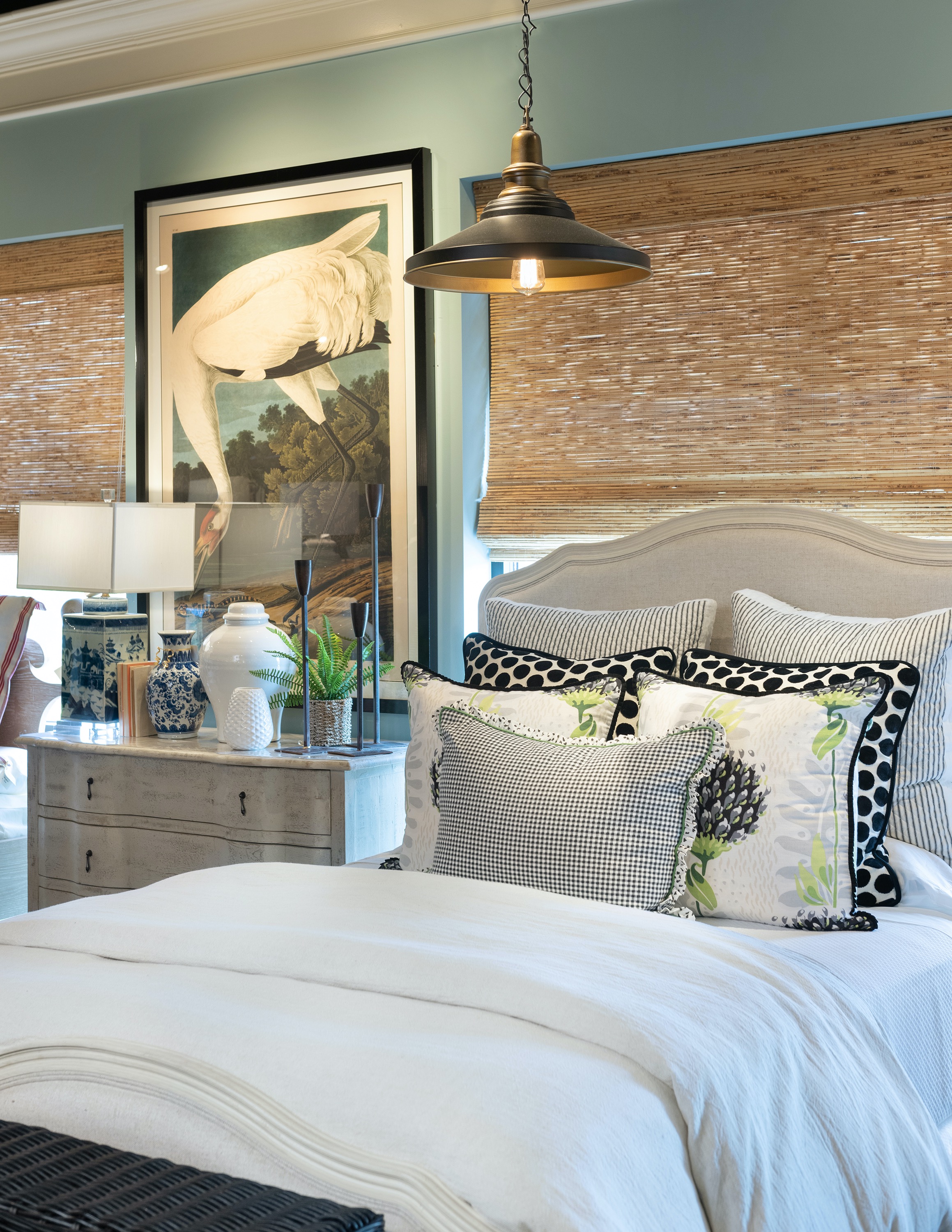coordinated bedding on a bed