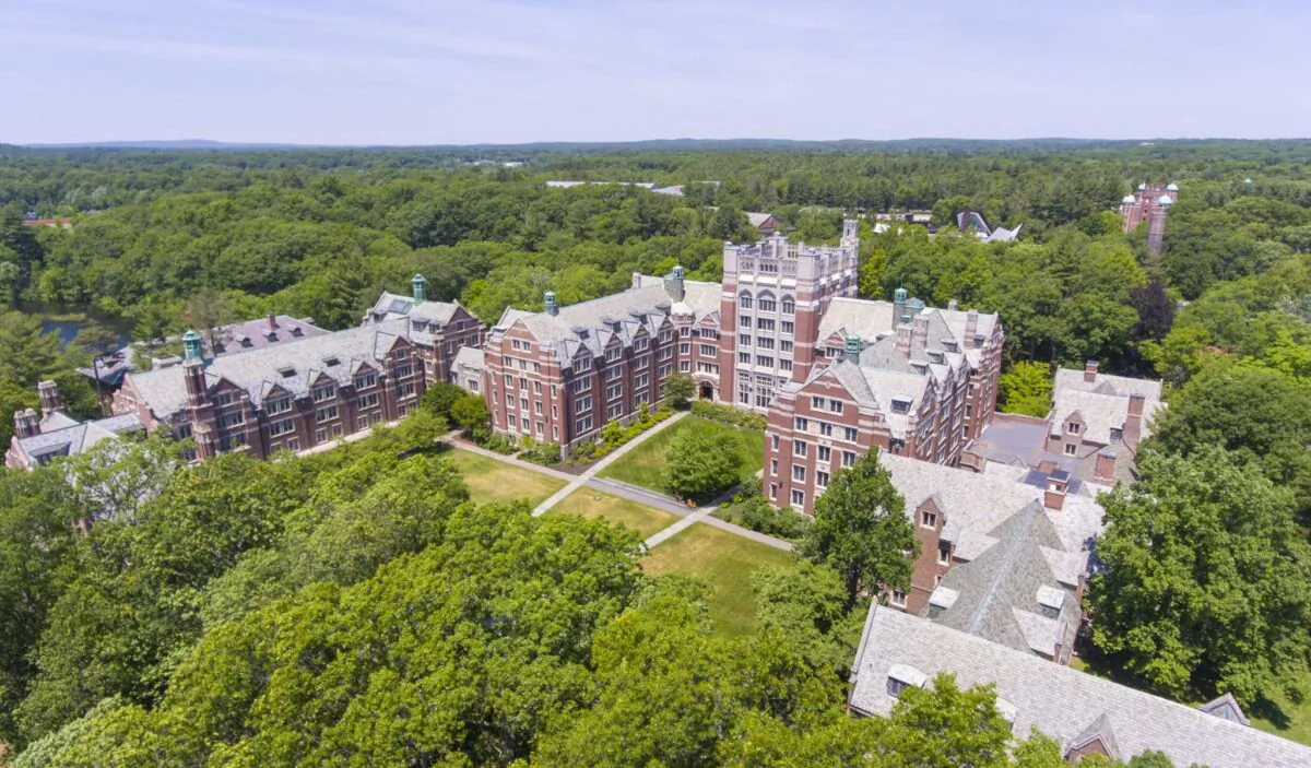 Aerial view of Wellesley College Tower Court in Wellesley, Mass., in a file photo. (Wangkun Jia/Shutterstock)