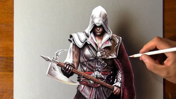 Drawing of Ezio Auditore From Assassin’s Creed II