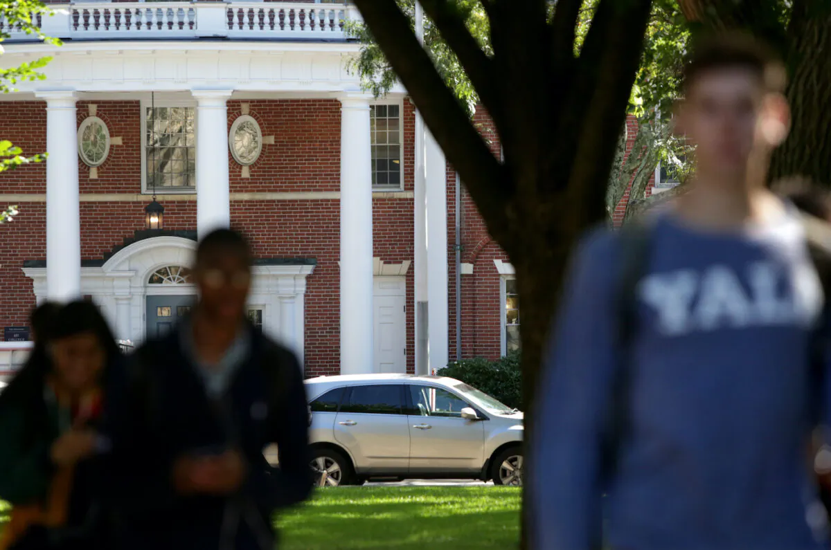 Students walk through the campus of Yale University in New Haven, Conn., in a file photograph. (Yana Paskova/Getty Images)