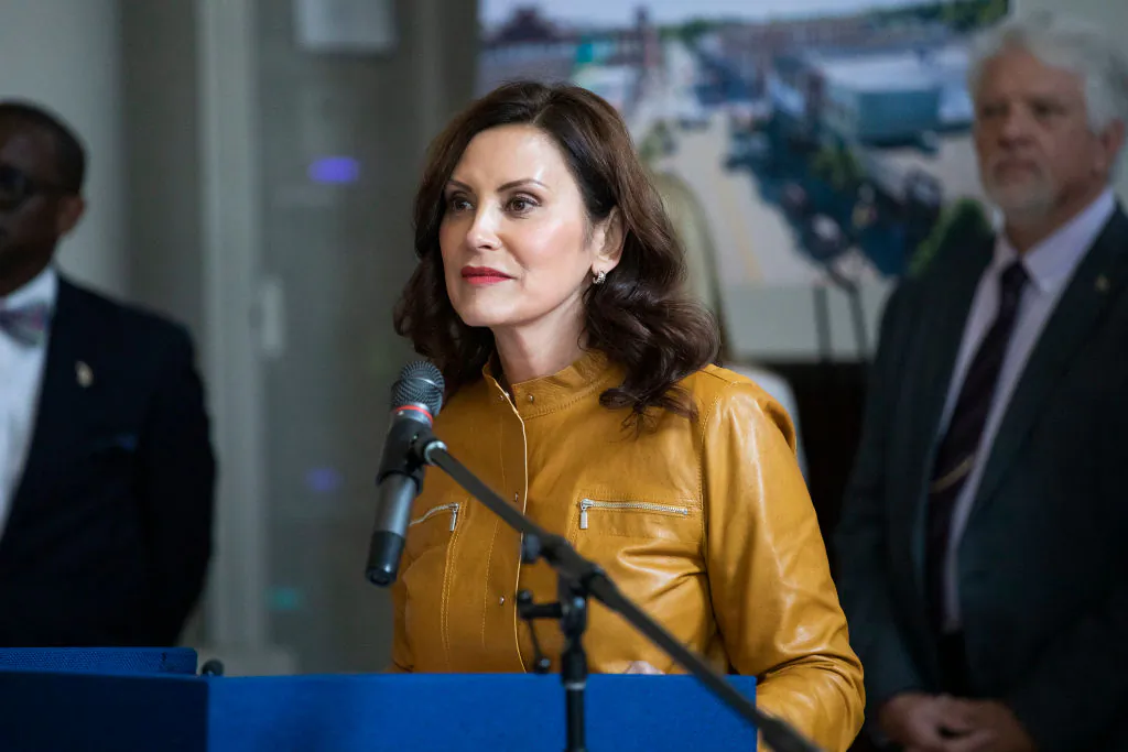 Michigan Gov. Gretchen Whitmer announces new economic development projects at an event in Grand Rapids, Mich., on Oct. 5, 2022. (Bill Pugliano/Getty Images)