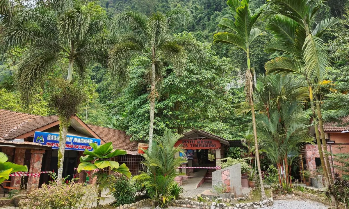 The entrance of Tempurung Cave in Perak state, about 200 kilometers from Kuala Lumpur, Malaysia, on Dec. 24, 2020. (AP Photo)