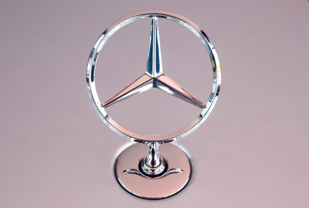 The Mercedes Benz star on the bonnet of a new Mercedes-Benz S-Class limousine at the company's test center near Immendingen, Germany, on Oct. 14, 2020. (Arnd Wiegmann/Reuters)