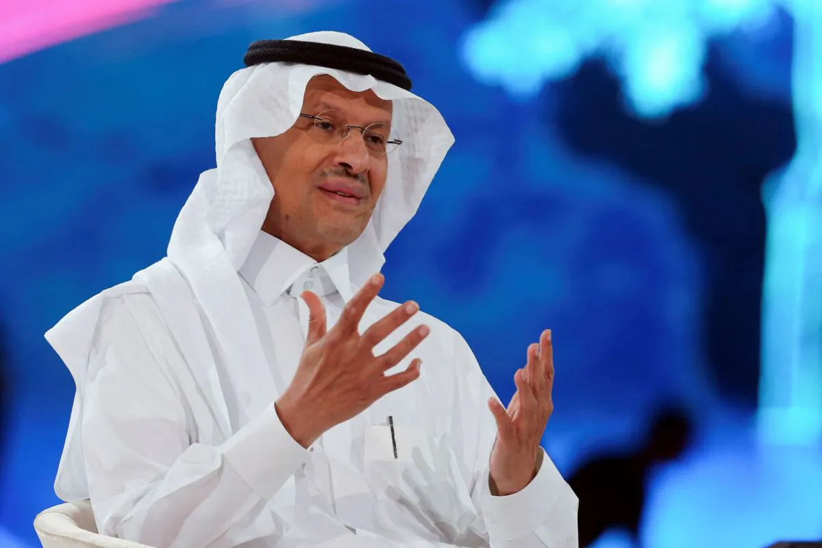 Saudi Arabia's Minister of Energy, Prince Abdulaziz bin Salman Al-Saud, speaks at the Future Investment Initiative conference, in Riyadh, Saudi Arabia, on Oct. 25, 2022.  (Ahmed Yosri/Reuters)