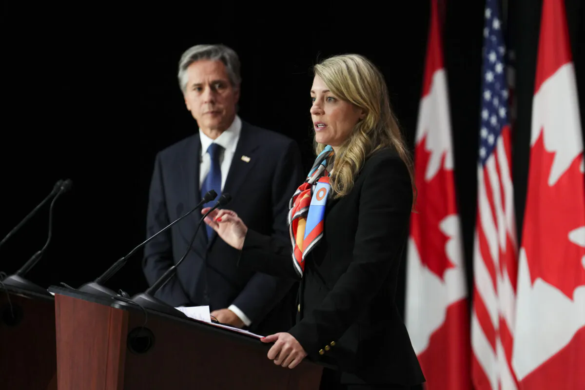 Canadian Minister of Foreign Affairs Melanie Joly and US.. Secretary of State Antony Blinken hold a joint press conference in Ottawa, on Oct. 27, 2022. (The Canadian Press/Sean Kilpatrick)
