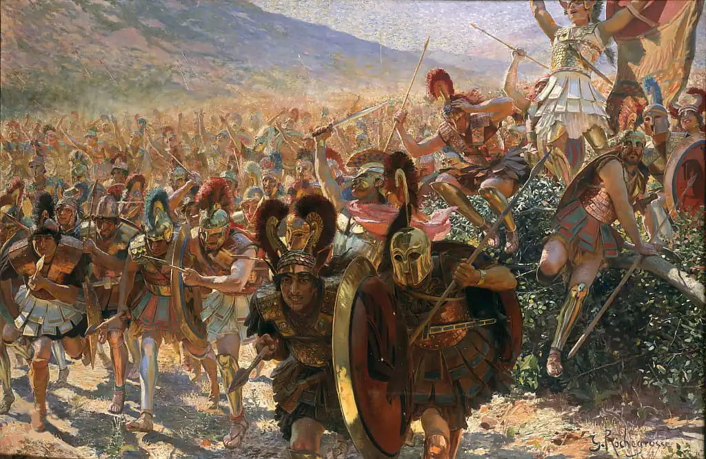 Famous ancient battles between the Greeks and Persians serve as a reminder of what has always been required of people who desire freedom over tyranny. “The Heroes of Marathon,” 1911, by Georges Antoine Rochegrosse. (Public Domain)