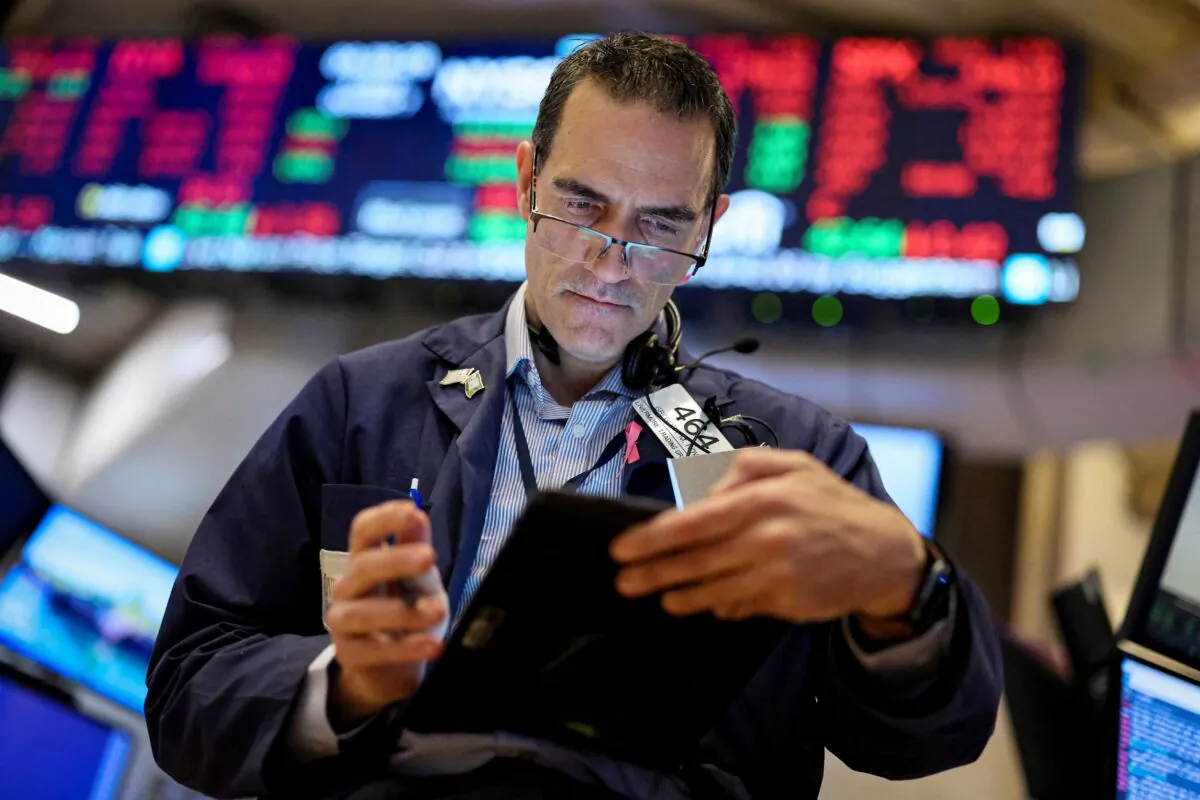 A trader works on the floor of the New York Stock Exchange (NYSE) in New York City on Oct. 7, 2022. (Brendan McDermid/Reuters)