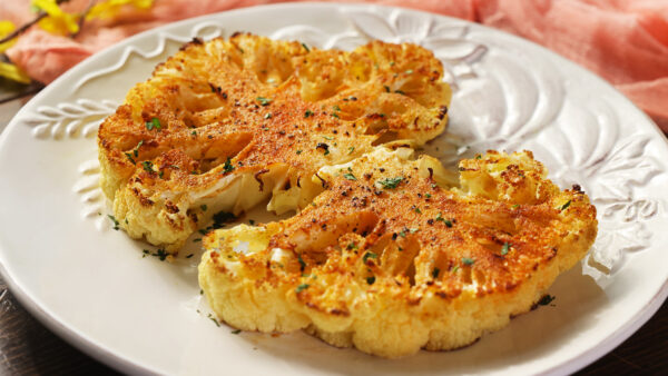 Cauliflower Steak with Turmeric Spiced Sauce (Recipe + Video)