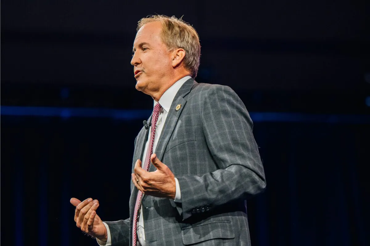 Texas Attorney General Ken Paxton speaks during the Conservative Political Action Conference CPAC held at the Hilton Anatole in Dallas on July 11, 2021. (Brandon Bell/Getty Images)