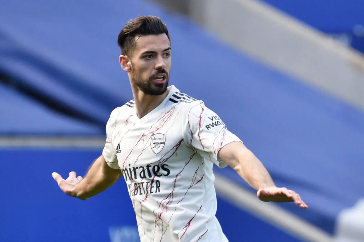 Arsenal's Pablo Mari reacts during the Soccer Football match - Premier League - Leicester City v Arsenal at King Power Stadium in Leicester, Britain, on Feb. 28, 2021. (Rui Vieira/Pool via Reuters)