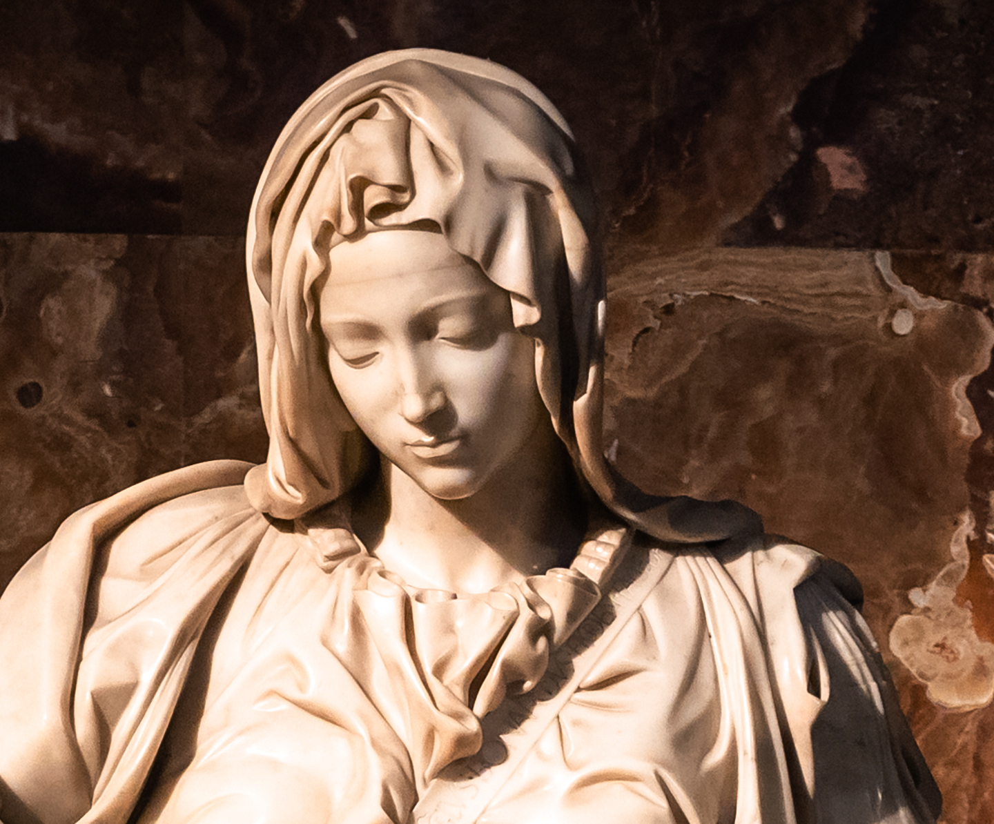 Detail of Mary from Michelangelo's "Pietà." (PhotoFires/Shutterstock)