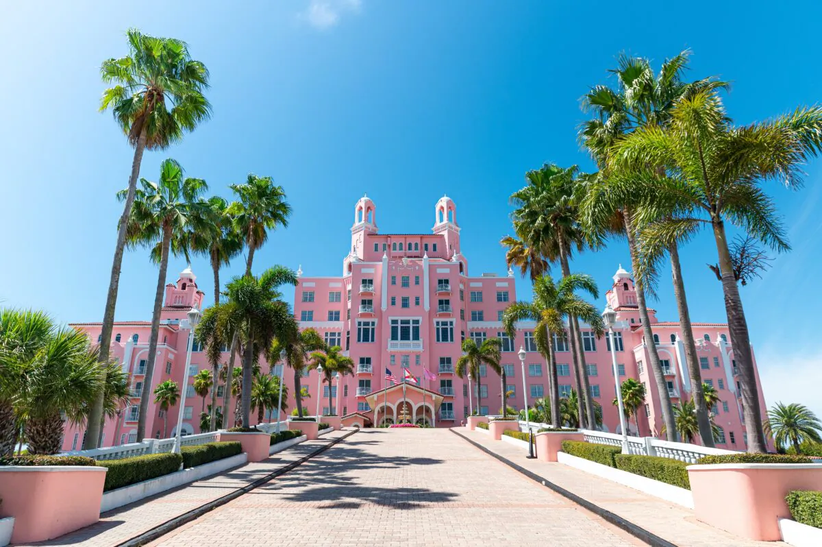 The Don Cesar Hotel at St. Pete Beach, on Florida's Gulf Coast, is one of the many historic pink hotels across the state. The color pink is thought to symbolize tranquility, peace and warmth, which is why the exteriors of many of the hotels built in the first quarter of the 20th century were painted in rosy hues. (Courtesy of Visit St. Pete-Clearwater/TNS)