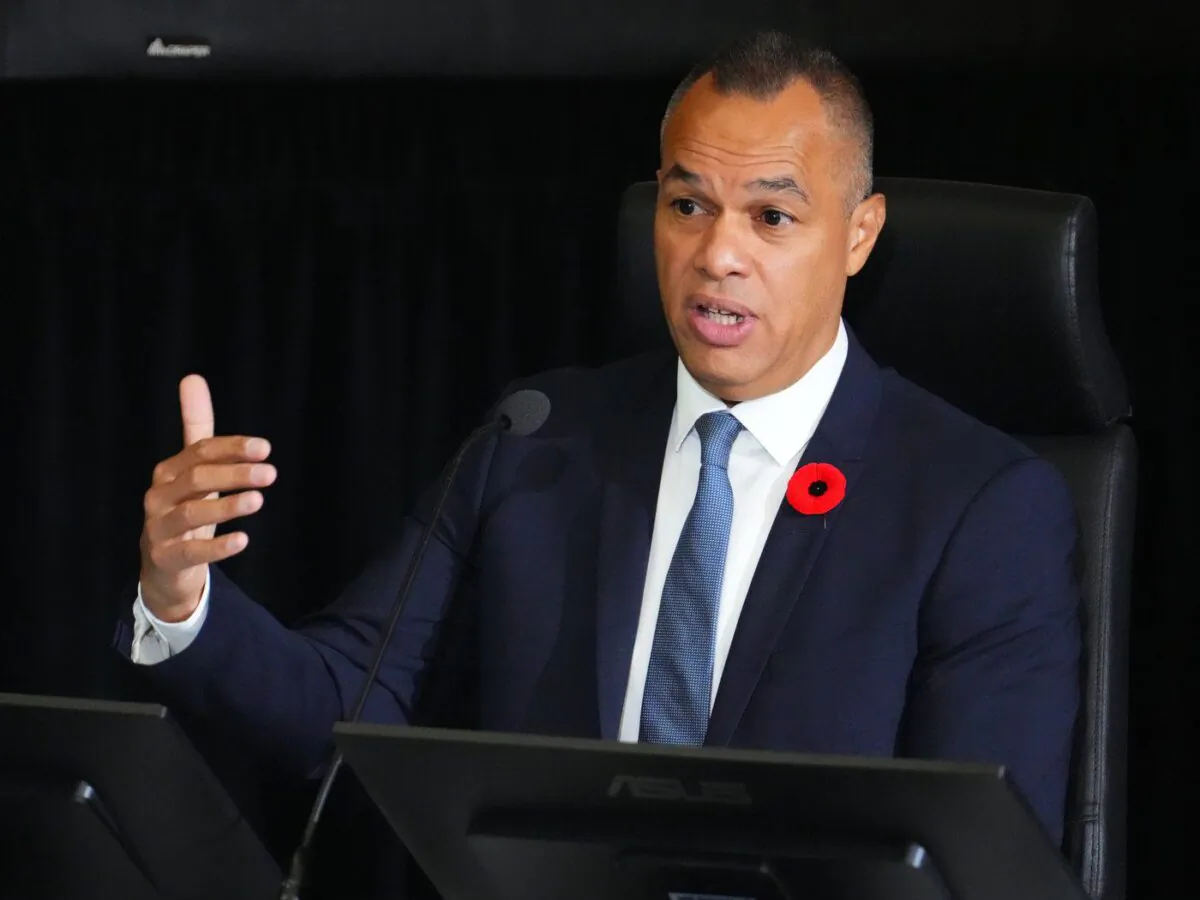 Former Ottawa police chief Peter Sloly appears as a witness at the Public Order Emergency Commission in Ottawa on Oct. 28, 2022. (The Canadian Press/Sean Kilpatrick)