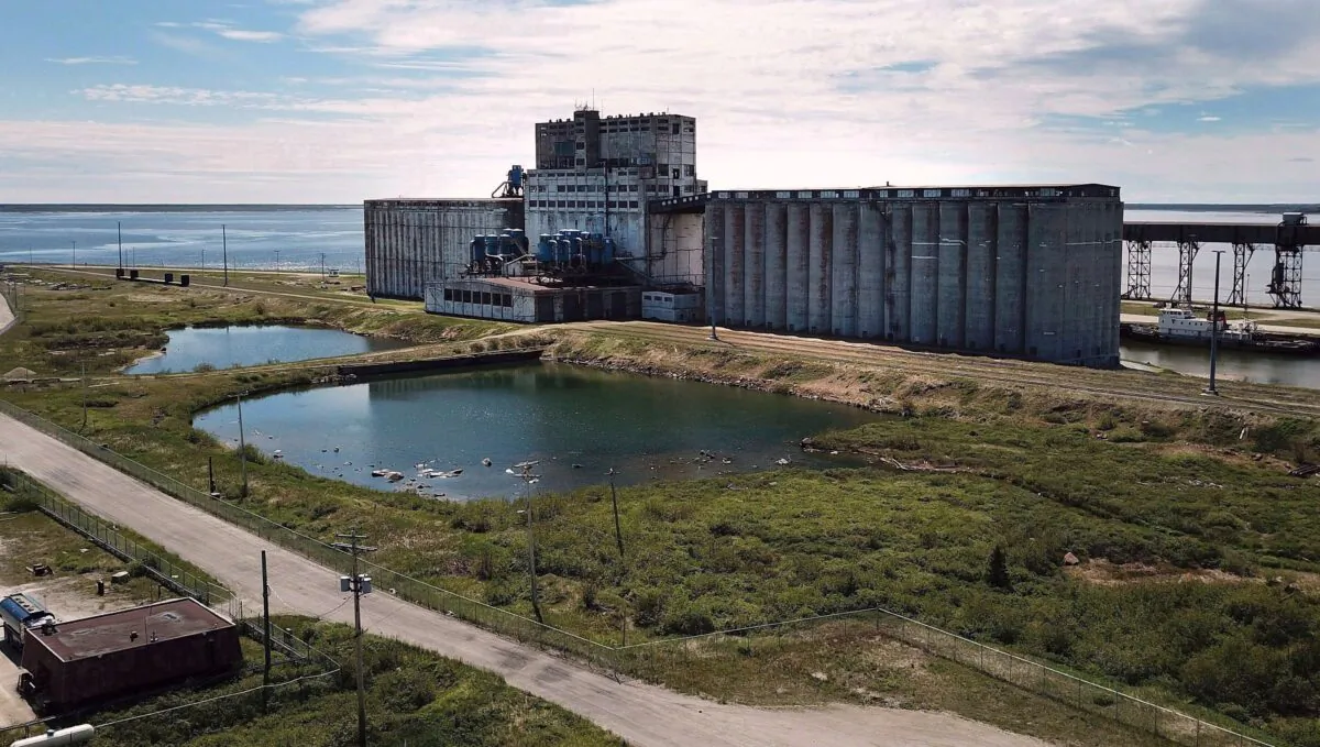 The Port of Churchill, closed until 2023 while the rail link to the docks is replaced, in Churchill, Man., on July 3, 2018. (The Canadian Press/John Woods)