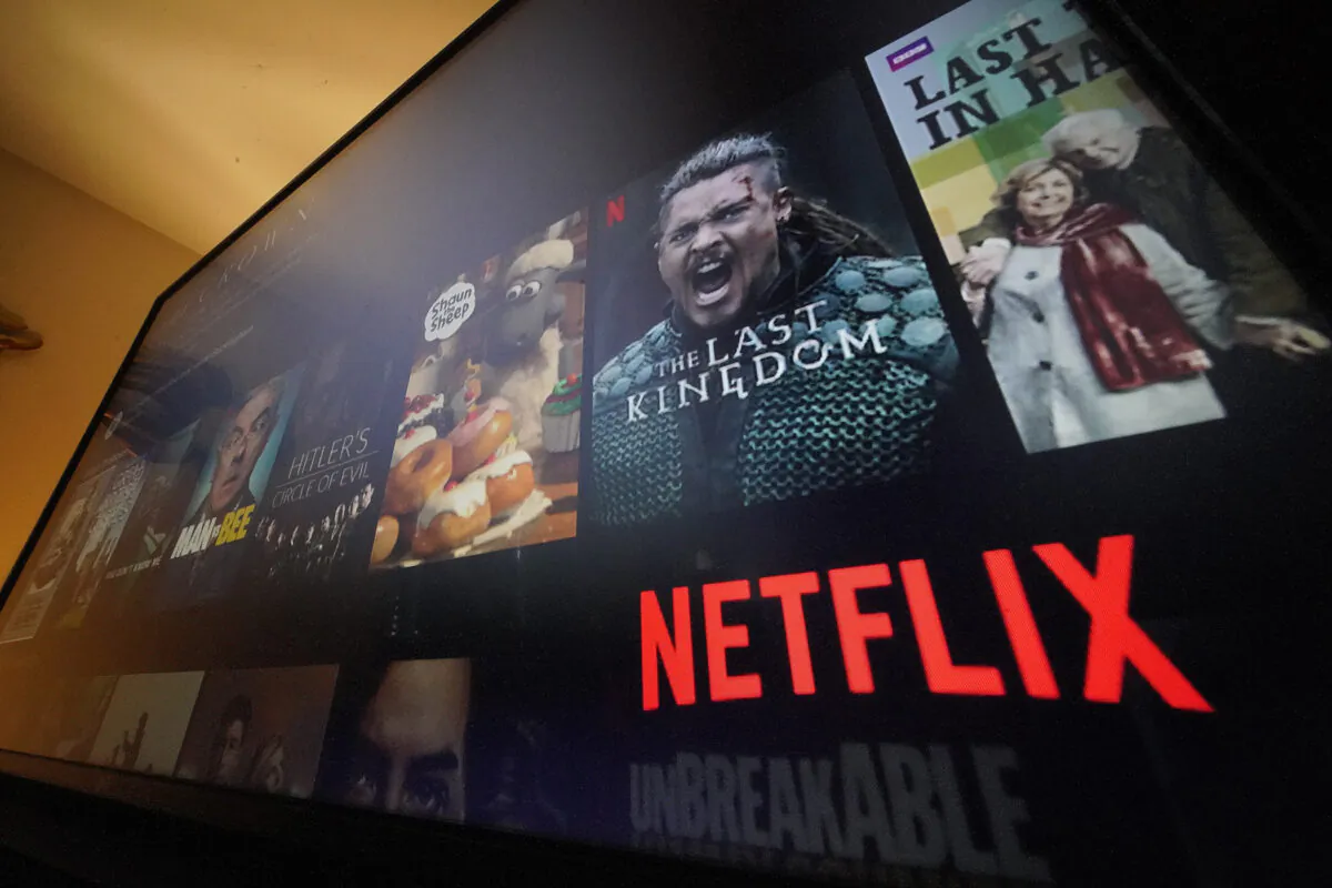 The Netflix menu is shown on a screen in Pittsburgh, on Monday, Oct. 17, 2022. (AP Photo/Gene J. Puskar)