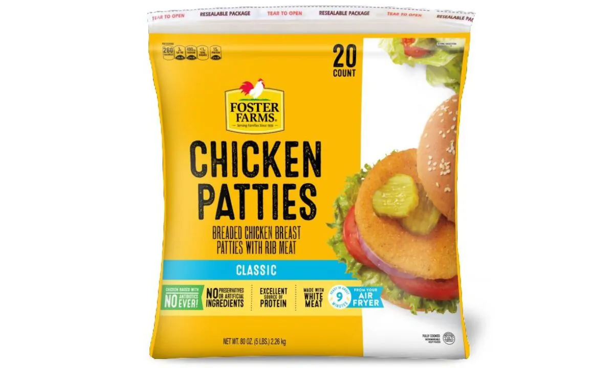 Chicken patties recalled by Foster Farms on Oct. 29, 2022. (USDA)