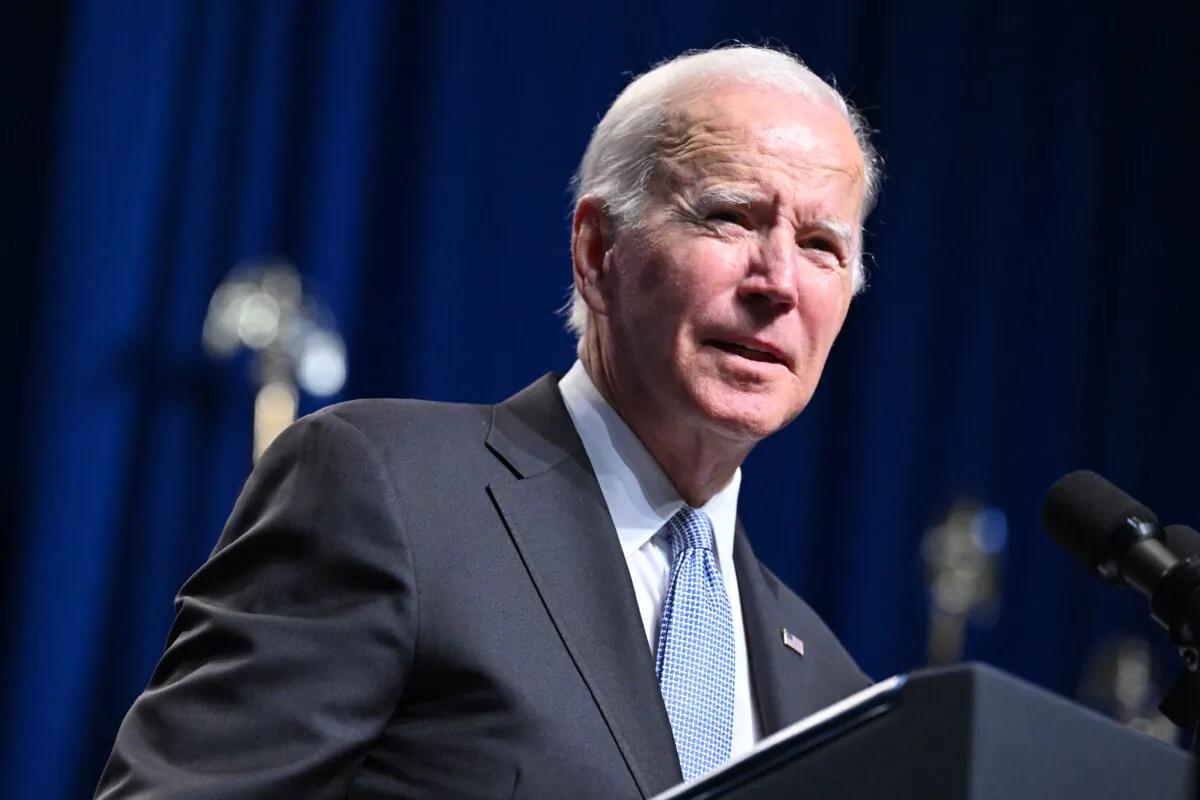 U.S. President Joe Biden speaks at a reception for the Pennsylvania Democratic Party in Philadelphia on Oct. 28, 2022. (Mandel Ngan/AFP via Getty Images)