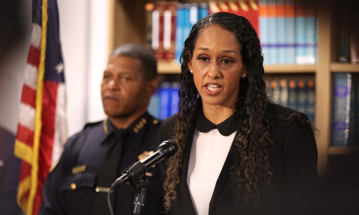 San Francisco District Attorney Brooke Jenkins announces charges against David DePape, who's accused of assaulting Paul Pelosi, in San Francisco on Oct. 31, 2022. (Justin Sullivan/Getty Images)