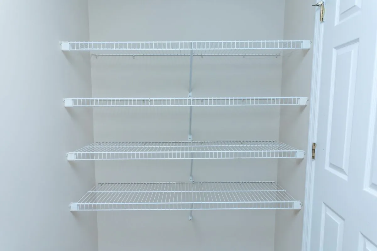 Wire shelves are easy to install and can be much more functional than standard shelving. (Ursula Page/Shutterstock)