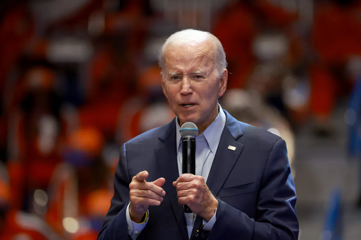 President Joe Biden speaks at a campaign rally at Florida Memorial University in Miami Gardens, Fla., on Nov. 1, 2022. (Joe Raedle/Getty Images)