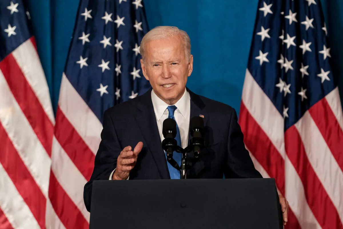 President Joe Biden delivers remarks at Union Station in Washington on Nov. 2, 2022. (Michael A. McCoy/Getty Images)