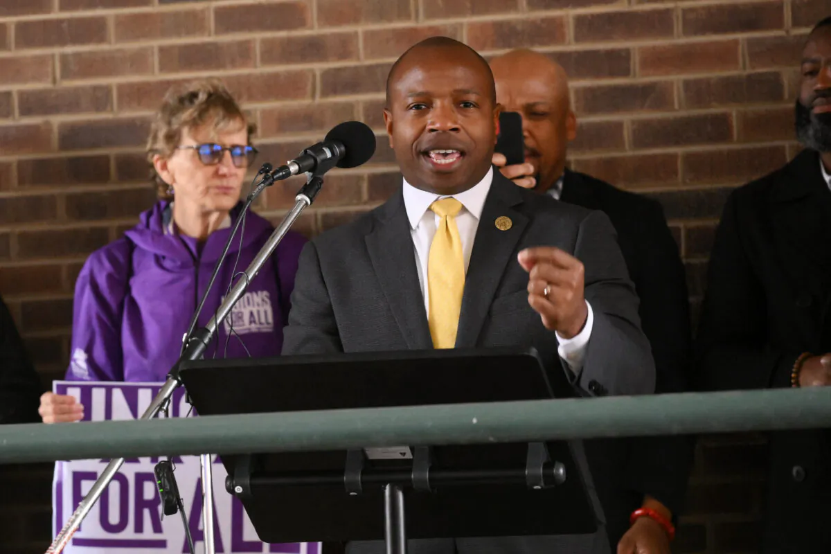 Milwaukee Mayor Cavalier Johnson speaks in a file image. (Daniel Boczarski/Getty Images for SEIU)