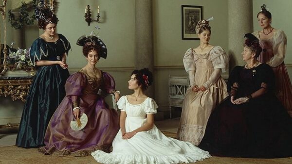 women in 19th century ball attire