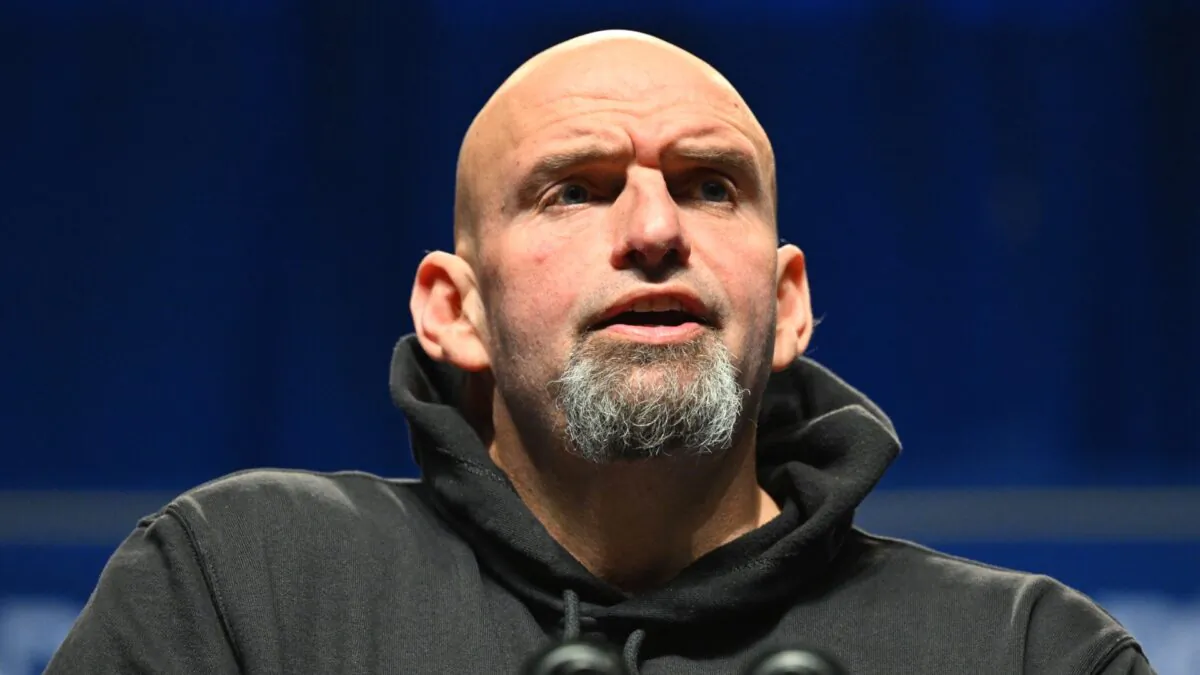 Pennsylvania Lt Gov. and Democratic candidate for U.S. Senator John Fetterman speaks at a reception for the Pennsylvania Democratic Party in Philadelphia on Oct. 28, 2022. (Mandel Ngan/AFP via Getty Images)