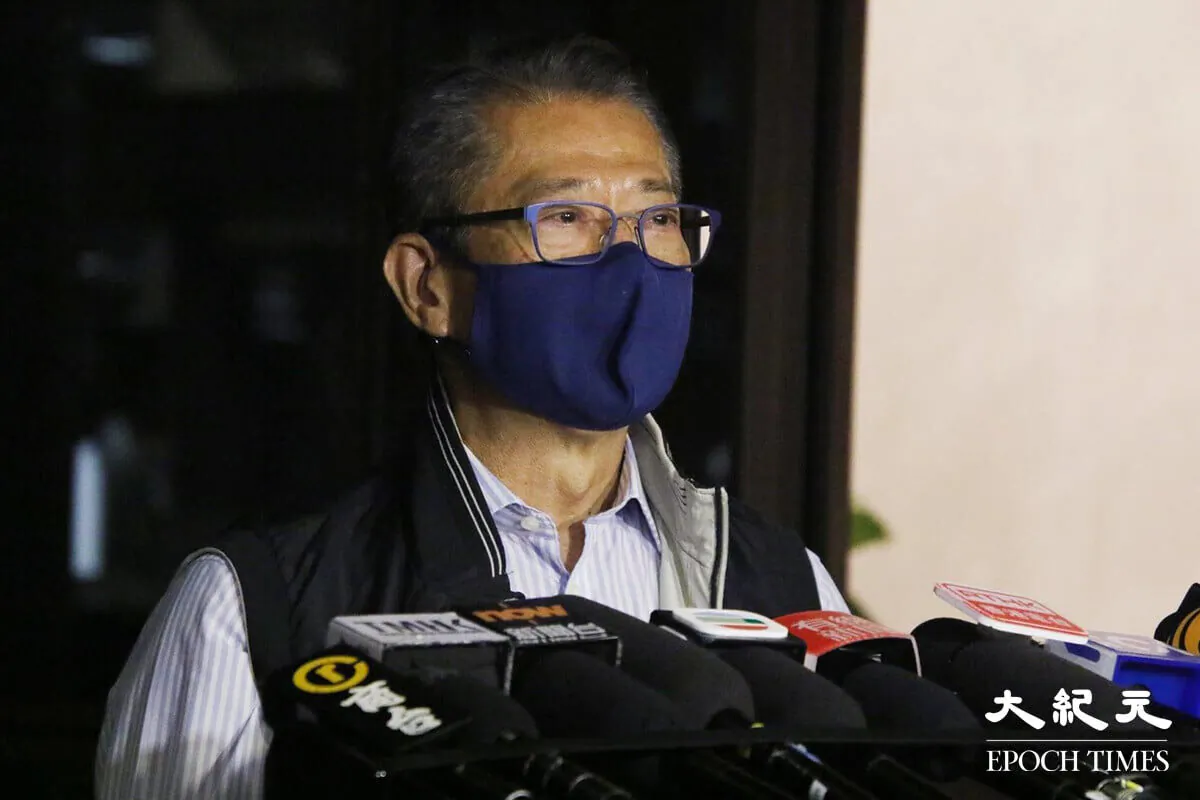 Hong Kong Finance Secretary Paul Chan arrived in Hong Kong on Nov. 1 and tested positive for COVID-19 at that time. He was classified as a "recovered case" and did not require isolation. (Benson Lau/The Epoch Times)