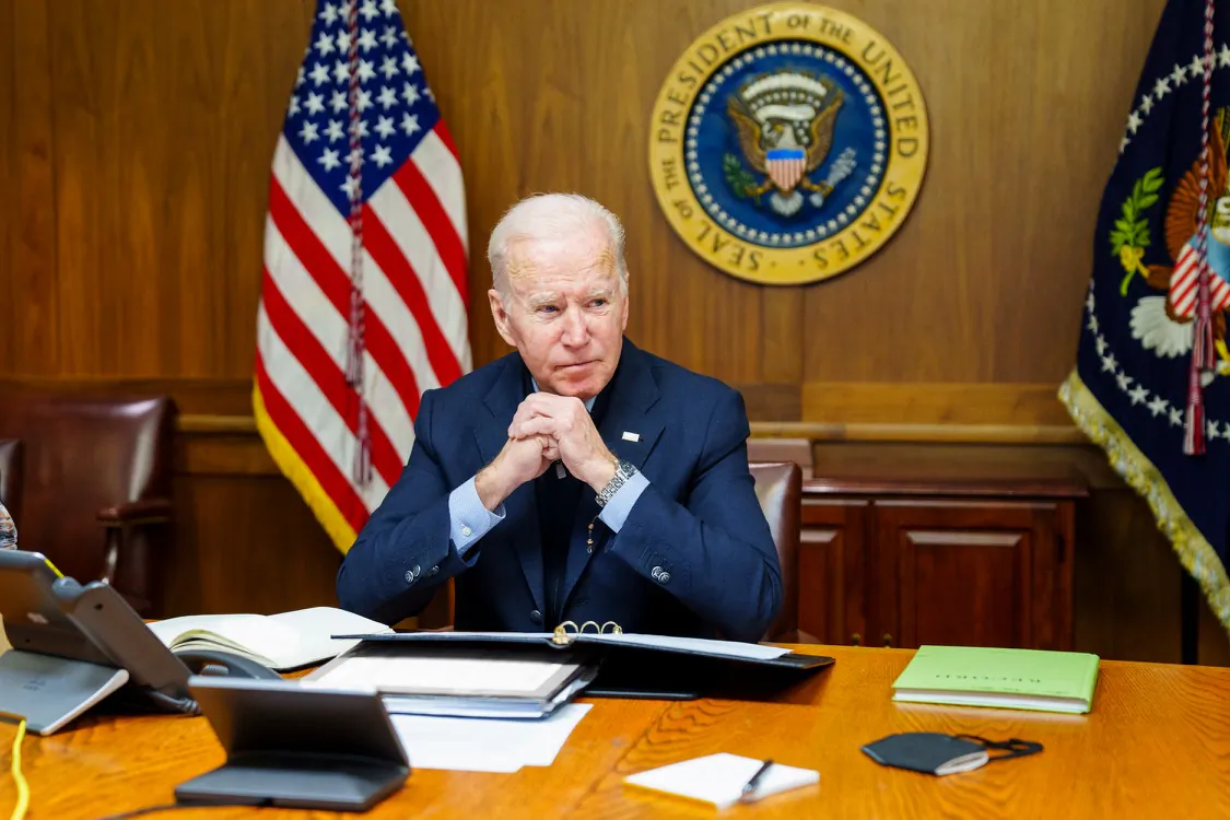 President Joe Biden at Camp David on Feb. 12 2022. (The White House)