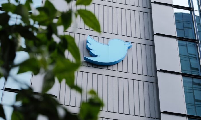 The Twitter headquarters signage on 10th Street in San Francisco on Nov. 4, 2022. (David Odisho/Getty Images)