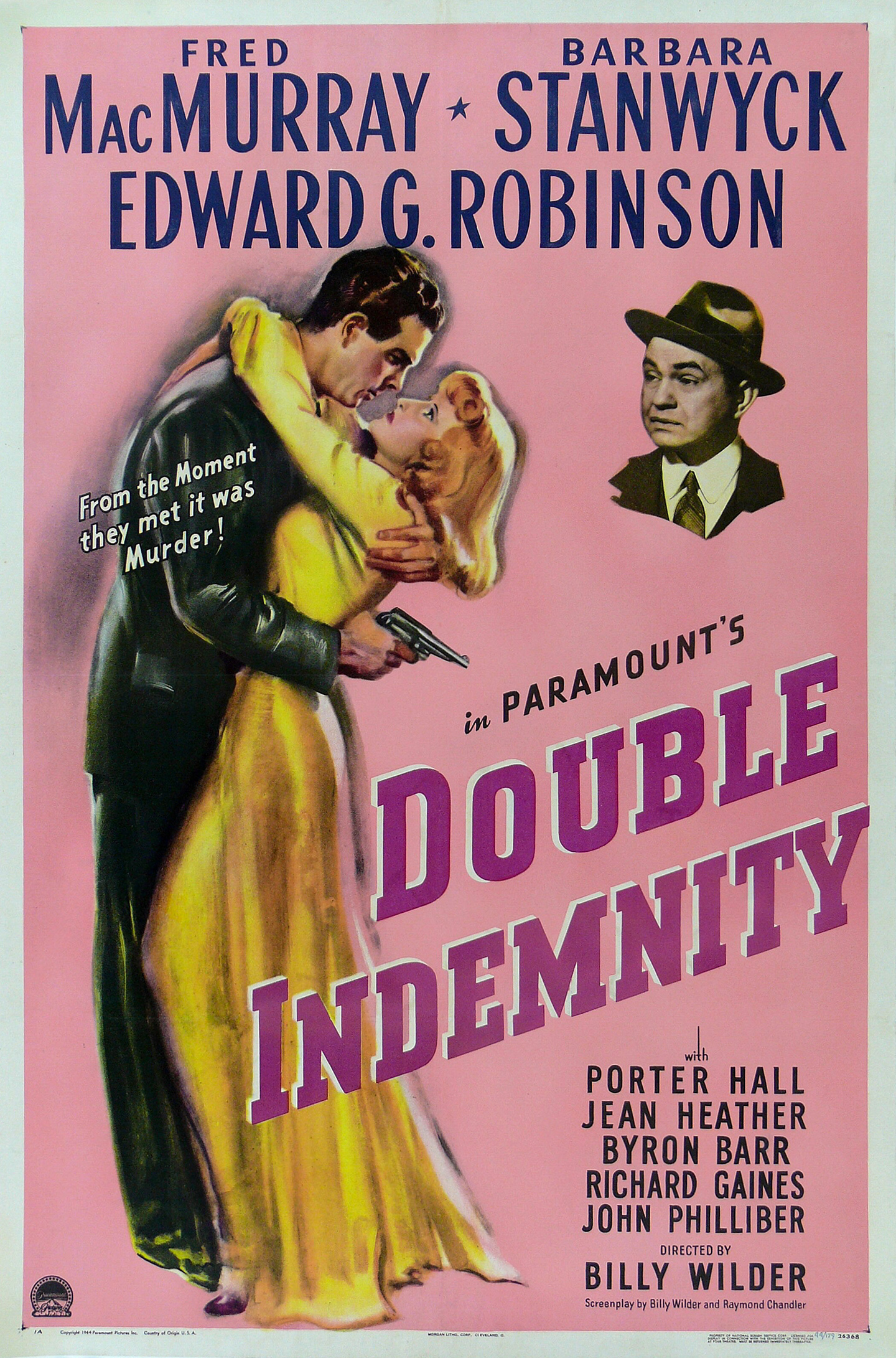 1944 movie poster of "Double Indemnity."