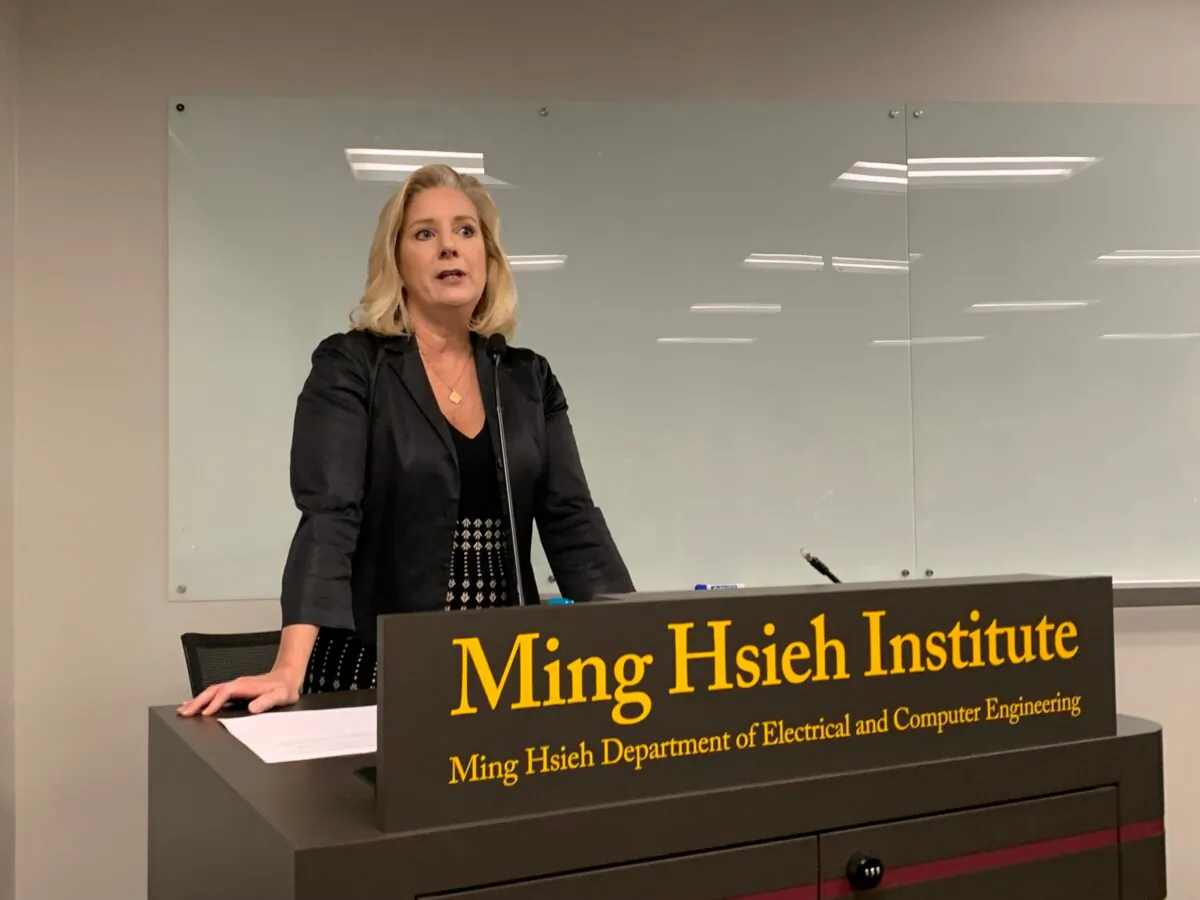 Secretary of the Army Christine E. Wormuth at a U.S. Army Los Angeles Community Partners Meeting on Nov. 2, 2022. (Linda Jiang/The Epoch Times)