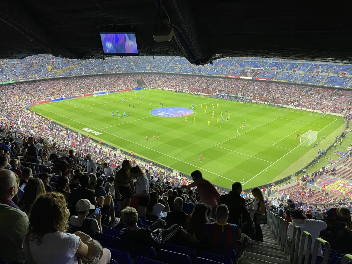 The stadium at Camp Nou, home of Futbol Club Barcelona in Barcelona, Spain. (Courtesy of Tim Johnson)