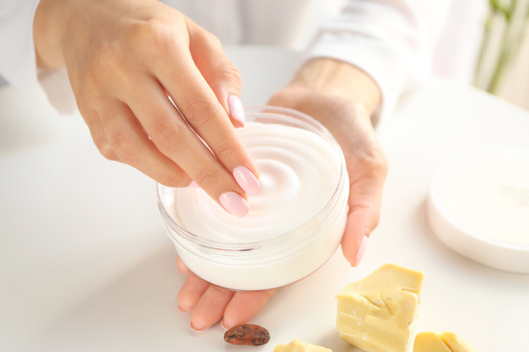 DYI lotion with shea butter, cacao butter, coconut oil or jojoba oil are just a few excellent options. Add a few drops of your favorite essential oils for a natural fragrance if you like.(Africa Studio/Shutterstock)